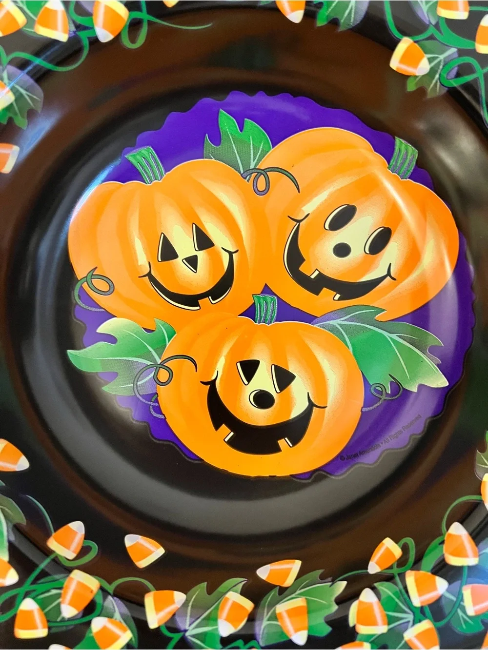 Two Halloween Pumpkin candy corn bowls